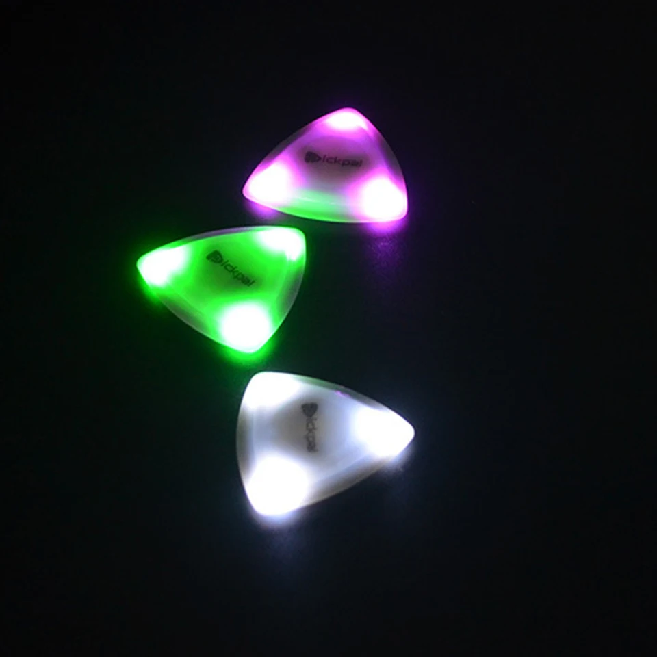 LED žiariace gitarové vyberanie plastovej gitarovej gitary Luminous Pick Struny Stringed Instrument GLEAGING PLECTRUM