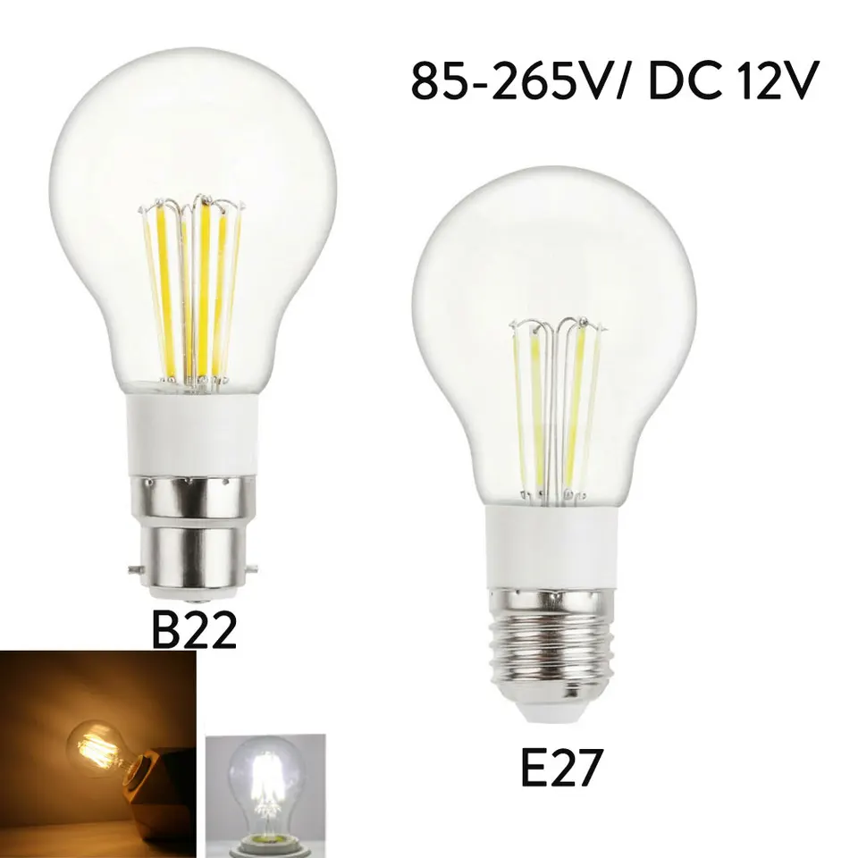 LED žiarovka E27 FILAMENT LIGHT B22 3W 4W 6W LED lampa 110V 230V 240V 220V DC 12V COB LED LED vlákna LIGHT LIGHT LAMP LAMP