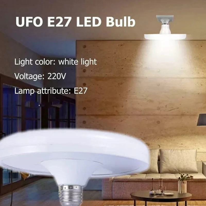 LED žiarovka E27 LED lampa Super Bright 220V 15W UFO LED svetlá Vnútorné biele osvetľovacie stolové lampy Garážové svetlo