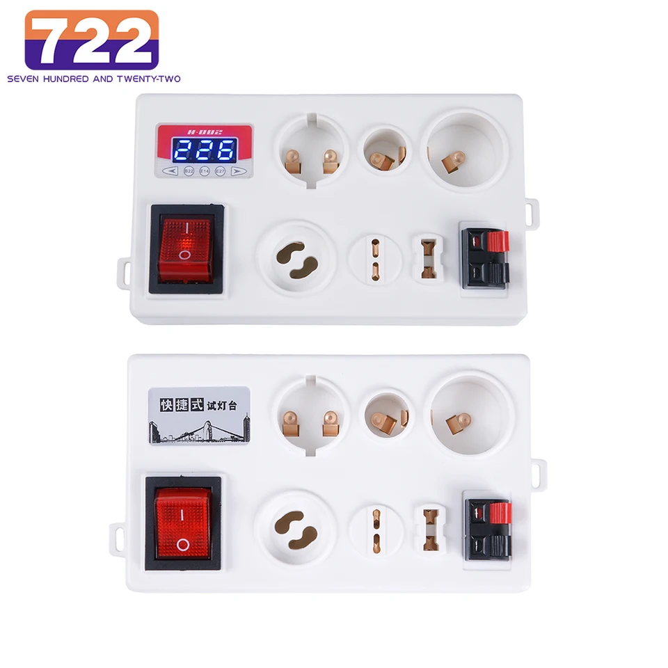 LED žiarovka žiarovka Light napätie napätie Rýchly rýchly držiak testera pre E27 B22 E14 Lampka Light Light Testovacia skrinka EU EU SLOC s napájacím displejom