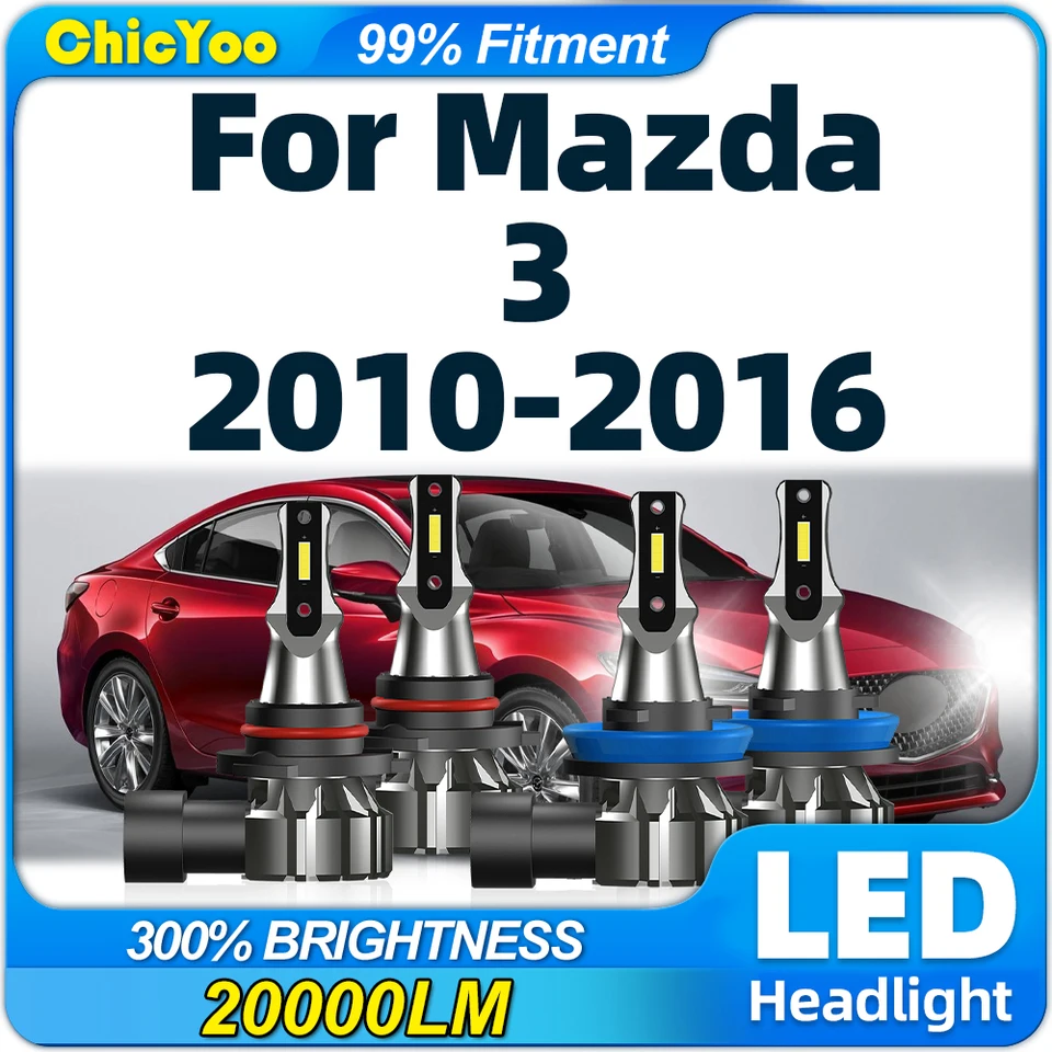 LED žiarovky svetlometov 40000 lm Super Bright Car Lamps 6000K Turbo Auto Lights for Mazda 3 2010 2012 2013 2014 2014 2015 2016