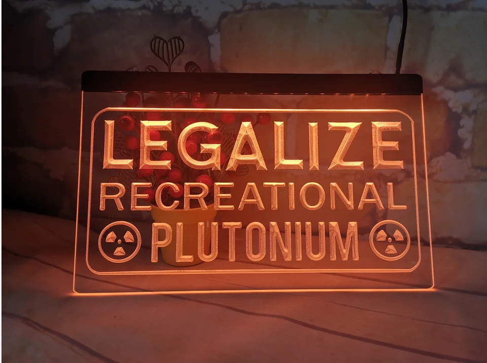 Legalizovať rekreačné plutónium LED Neon Sign Decor Wall 3D rezbárska dekorácia LED žiarivé príznaky