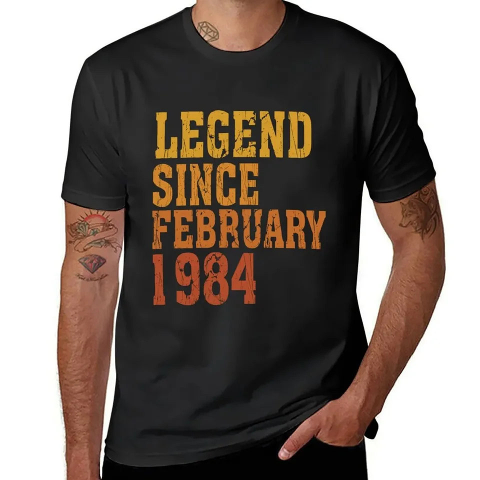 Legenda od februára 1984 Tričko Animal Prinfor Boys Powe Vintage Clothes Men Obliekanie