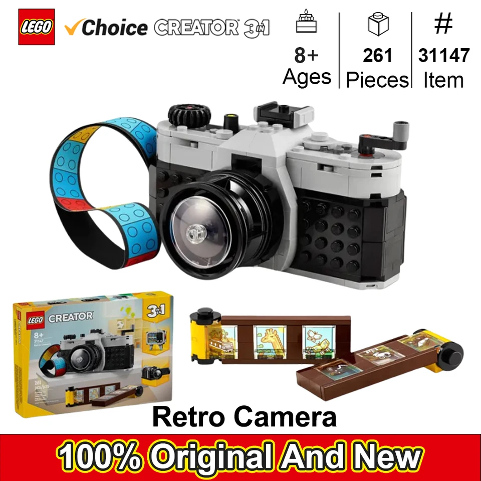 LEGO 31147 Creator 3 v 1 retro kamery, transformuje sa z hračky na retro videokameru na retro televízor, PCS 261
