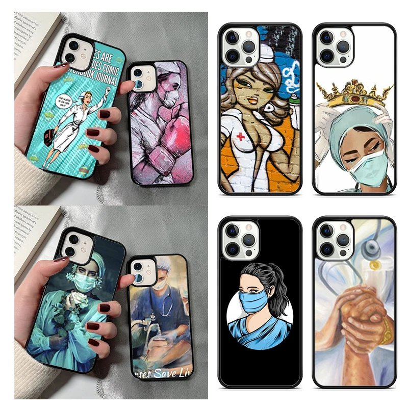 Lekári sestry Medicina a zdravotné telefónne puzdro pre iPhone 14 15 16 13 12 12 Mini Max Cover pre Apple 11 Pro Max 8 7 Plus SE2020