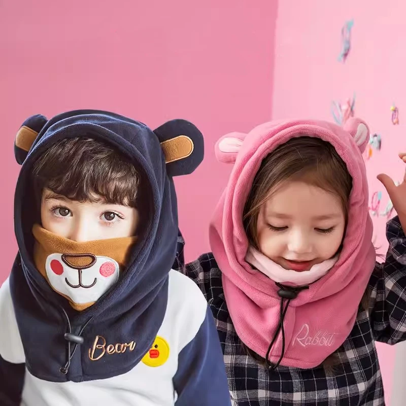 Lemonkid Kids Cartoon Animal Masked Hat Deti na jeseň Zimné teplé čiapky Dievčatá Dievčatá Beanie Hats Boys Cycling vetruvú čiapku