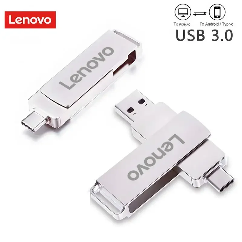 Lenovo 512 GB typu C 2-v-1 vysokorýchlostný Pendrive 128 GB Skladovacie zariadenie USB pamäťová palica 1TB/2TB USB 3.0 Flash Drive pre notebooky