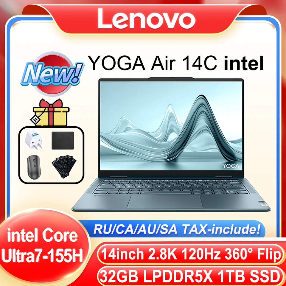 Lenovo Yoga Air 14c 2024 360 ° Flip U7 14inch 2,8k 120 Hz dotyková obrazovka