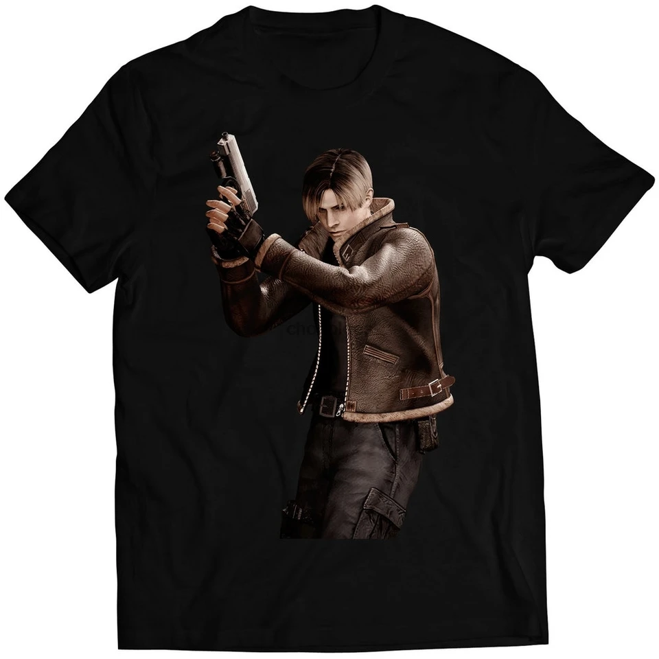 Leon Kennedy s HG Biohazard IV rezidencia zlo 4 prémiové unisex tričko (vektorizovaný dizajn)