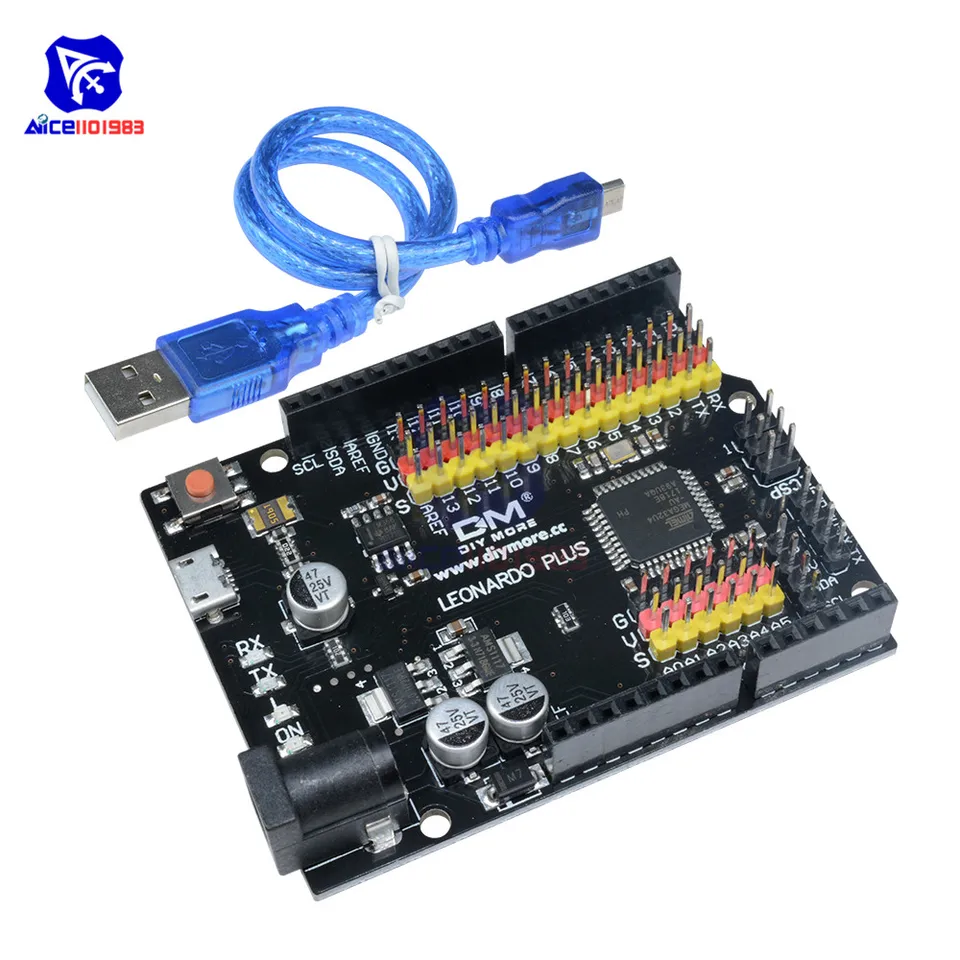 Leonardo R3 Plus McRocontroller Development Board I/O Shield Modul ATMEGA32U4 Pro Micro 5V SPI IIC pre Arduino Micro USB kábel