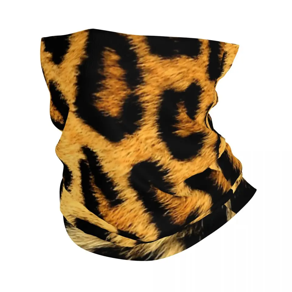 Leopard tlač bandana krk gaiter tlačený zábal šatky multifunkcia Balaclava Running unisex dospelých praci dospelých