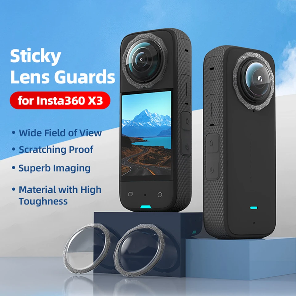 Lepkavé šošovky Ochrana Dual-Lens Protector 360 Mod Ochranné šošovky Kryt akčného kamery Action Camera pre Insta360 x3