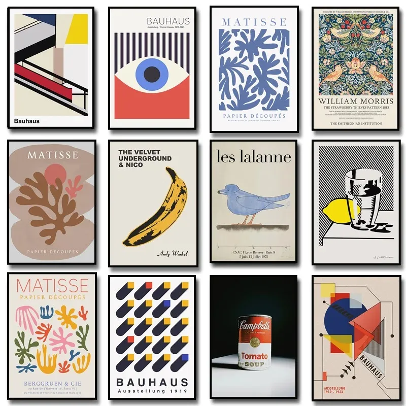 Les Lalanne Blue Bird Print, výstavný plagát Henri Matisse Andy Warhol Banana William Morris Museum Canvas maľba