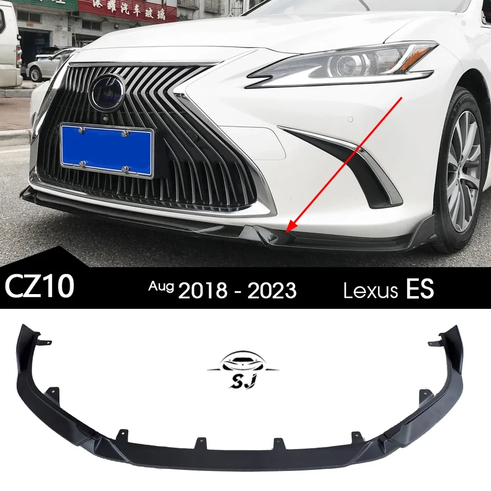 Lesk z tlačovej tlače z uhlíkových vlákien Čierny predný nárazník pre pery pre Lexus ES 7. generácia CZ10 Z10 ES200 ES250 ES300H E350