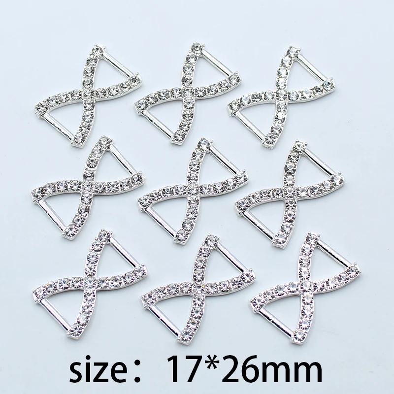 Lesklá zliatina kamienok s kamienkami 10ks 17*26 mm H v tvare darčekovej dekorácie Ribbon Spojené prádlo Spona DIY šperky doplnky