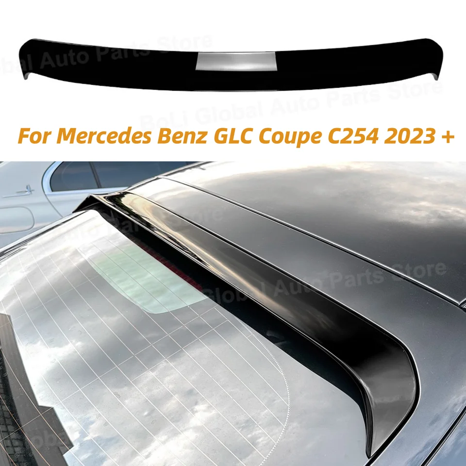 Lesklý chvostový chvost Splitter Lip pre Mercedes Benz GLC Coupe C254 2023 + Duck Tack Duckbill Zadné kufre krídla strechy horné spojlery