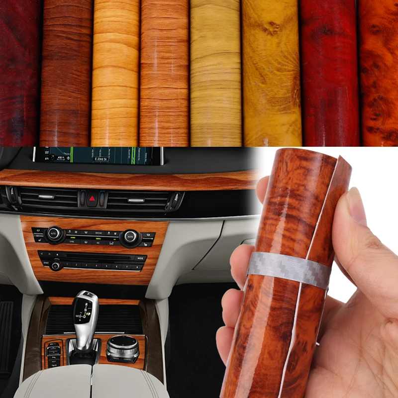 Lesklý drevený zrnový film pre domácich majstrov automobilov autá interiérový štýl dekoratívny baliaci papier Domov zdobenie nálepky tapeta