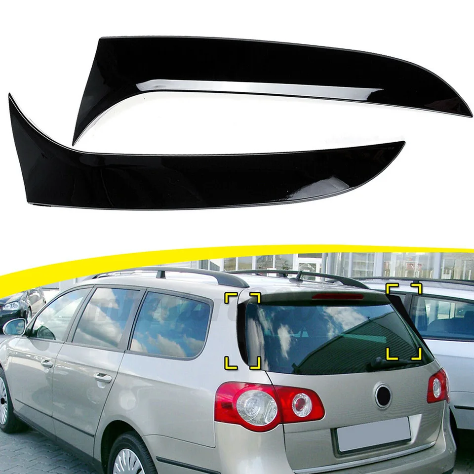 Lesklý čierny automobil Zadné okenné spojlery Splitter pre VW Cestovná verzia Passat B6 Wagon