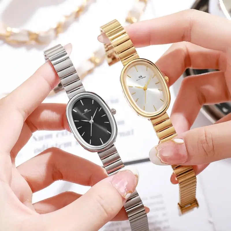Lesný štýl Oval Small Plate Bambus uzol oceľový pásik hodinky Student Belt Watch for Boys Quartz hodinky pre malú čerstvosť