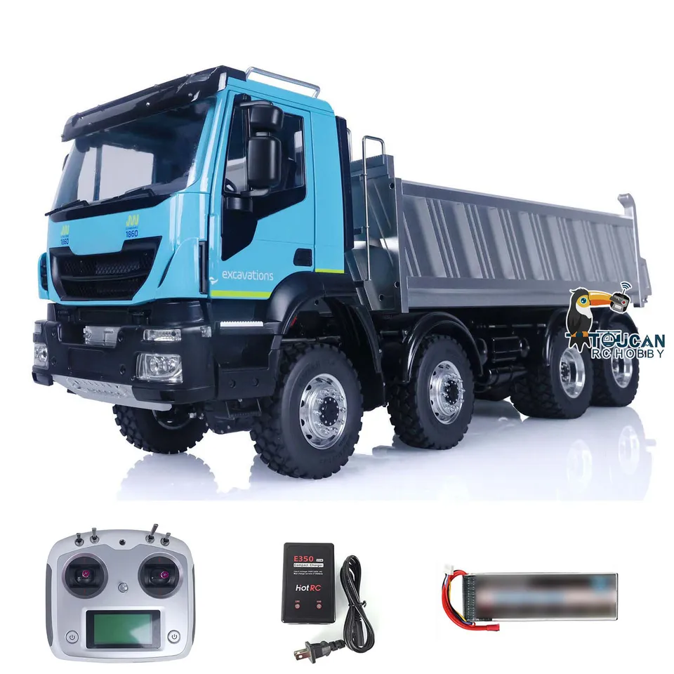 LESU 1/14 RTR RC HYDRAULICKÁ DUMP 8x8 pre hračky s kovovými podvozkami pre kupoly pre diaľkové ovládač nabíjačku s batériou THZH1490-SMT3