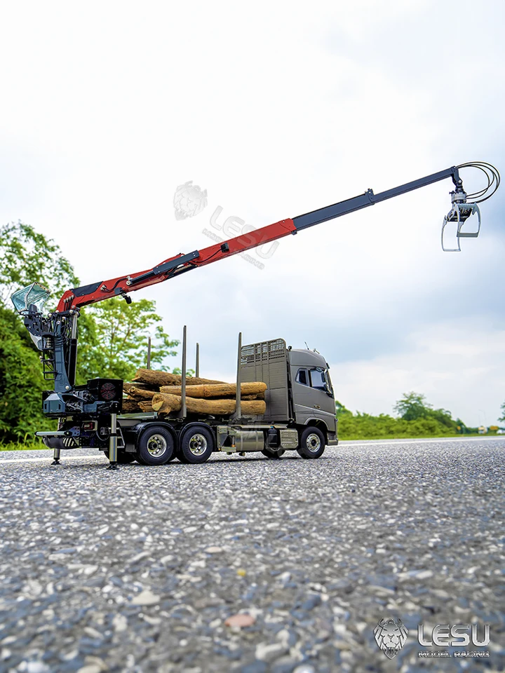 Lesu diely kovové hydraulické drevené maľované zmontované žeriavové príslušenstvo pre hračku 1/14 RC Log Tiler Drevené vozidlo Traktor vozidlo vozidla