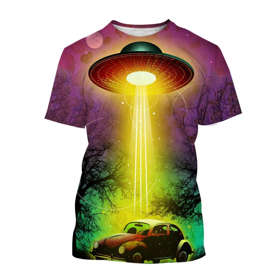 Letná móda Vonkurový obrázok Picture Tirty for Men Castter 3D Print Tees Hip Hop Osobnosť okrúhly krk Krátke rukávy Topy