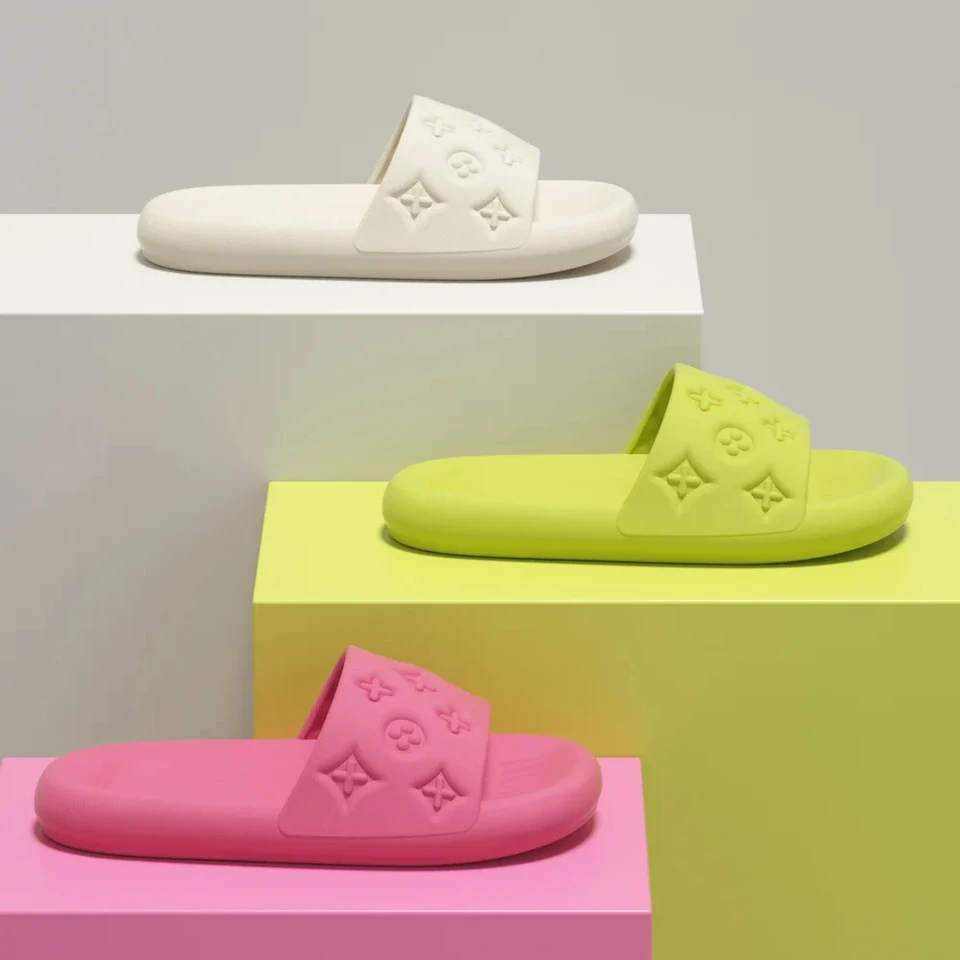 Letná módna muži Ženy Vnútorné papuče podlahové ploché topánky Indoor Eva Flip Flop