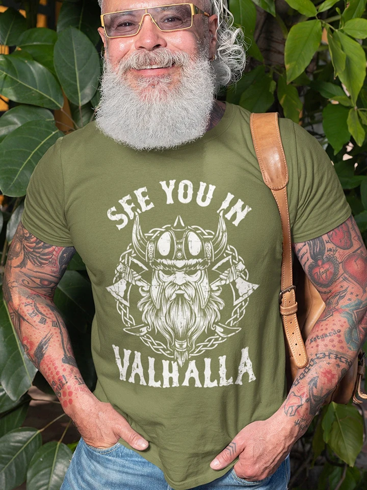 Letná pánska módna módna móda s krátkym rukávom Top mužov vikingov Tričko Valhalla Nordic Norse Mytology Odin Thor Tričko