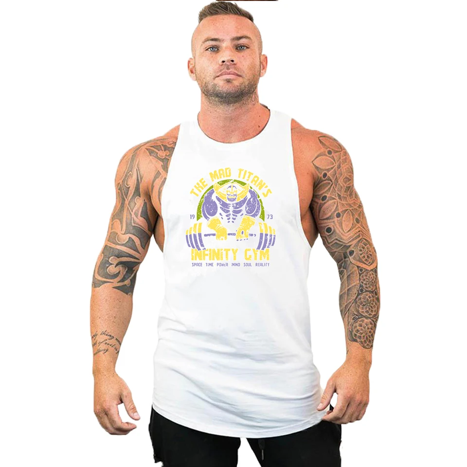 Letná telocvičňa Stringer Tank Top Men Cotton Clothing Kulturista bez rukávov košeľa Bežná vesta svalová svalová svalová nádrž