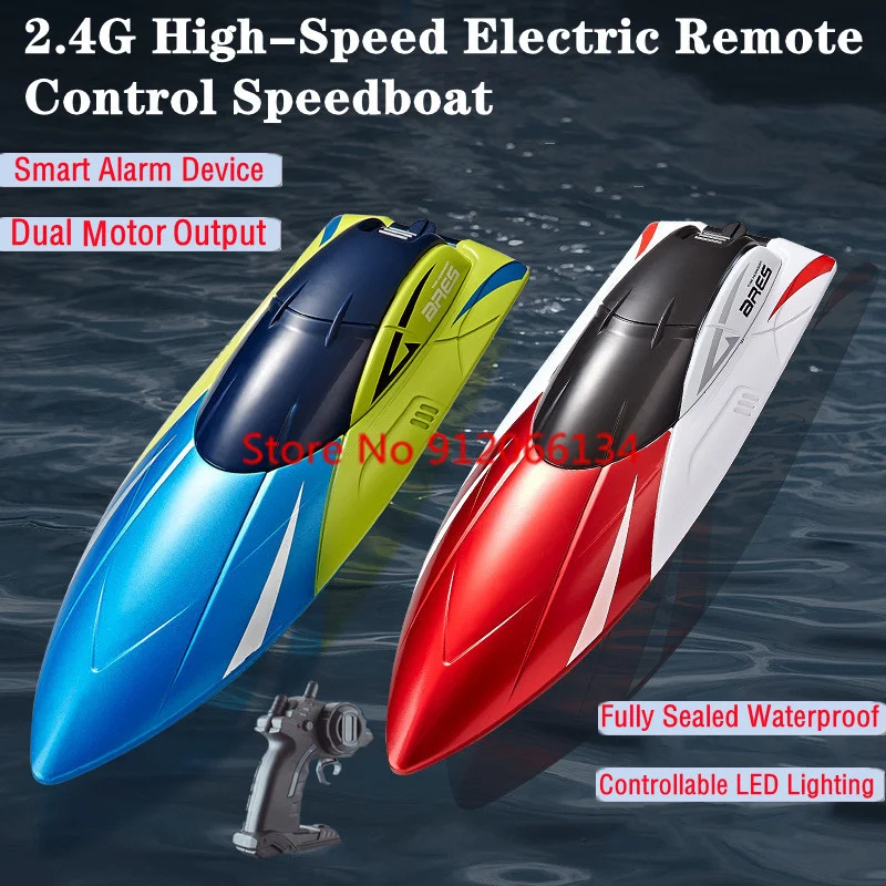 Letná vonkajšia vodná hračka automatické prevrhnutie Reset Mini RC loď 2.4g nepotrebná LED osvetlenie LED osvetlenie vysokorýchlostné ovládacie člnové čln
