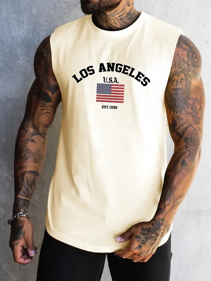 Letné bežecké športové muži okrúhle krk Tank Top Ruckel bez rukávov svalové telocvičňa Cvičenie fitness tréning šport plus veľkosť tričko Tank top