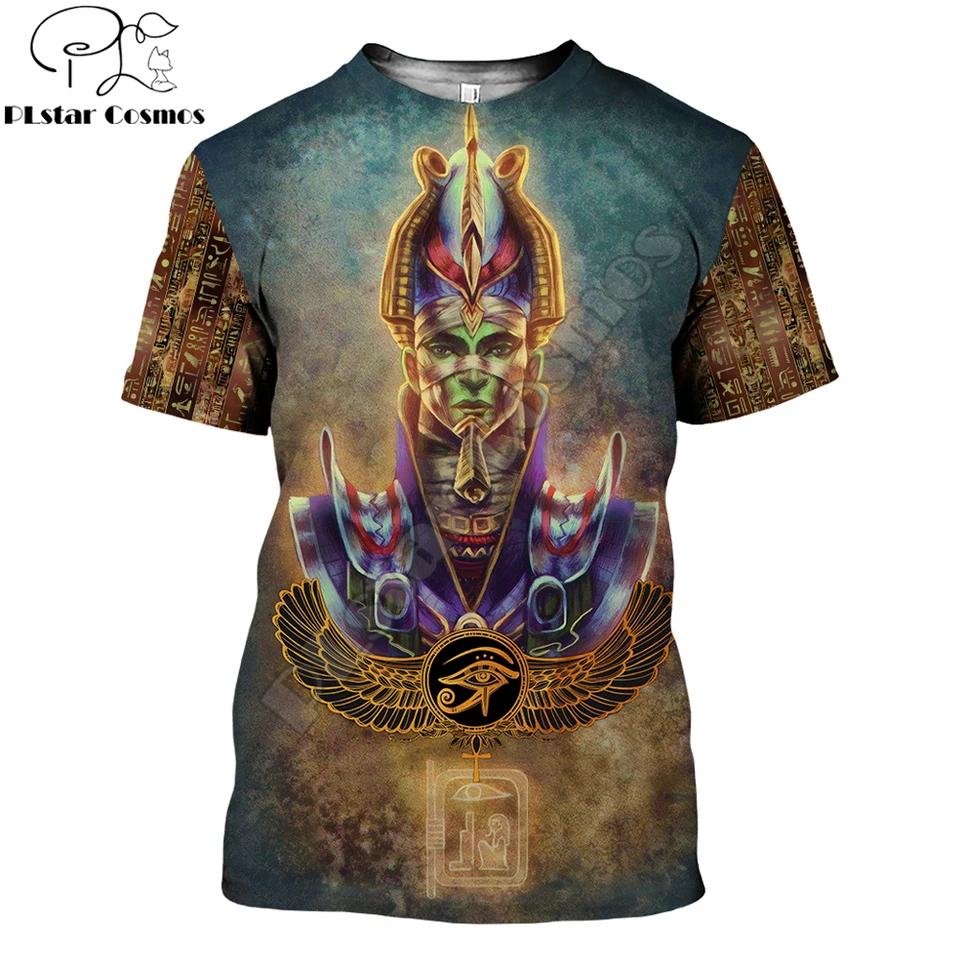 Letné chladné bedrové muži Tričko Osiris God and Eye of Horus 3D tlačené Harajuku s krátkym rukávom tričko Unisex Tops TOPS TX216