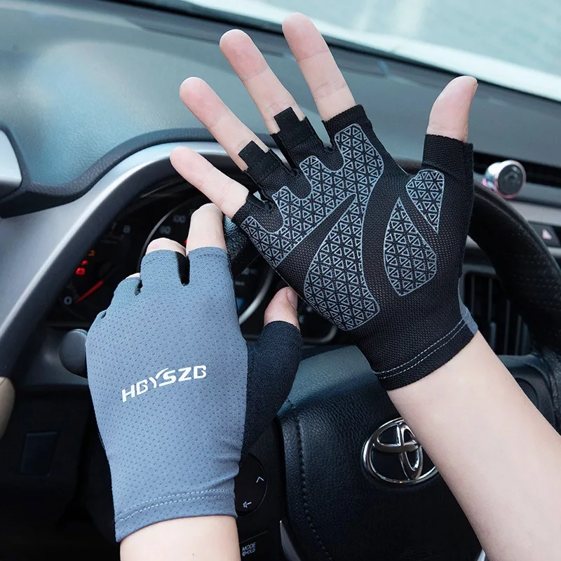 Letné cyklistické rukavice Muži Muži pre opaľovací krém Priedušný rybársky gél Outdoor MTB Road Bike Motorcycle Bicycle Rukavice Half Finger