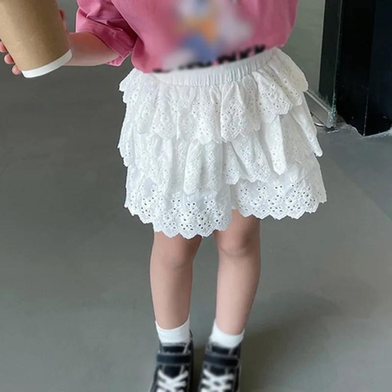 Letné deti šortky pre chlapcov dievčatá Lace Kids Detské sukne oblečenie Spevné dieťa Krátke nohavice Sladké športové pláže Šortky 3-8 rokov