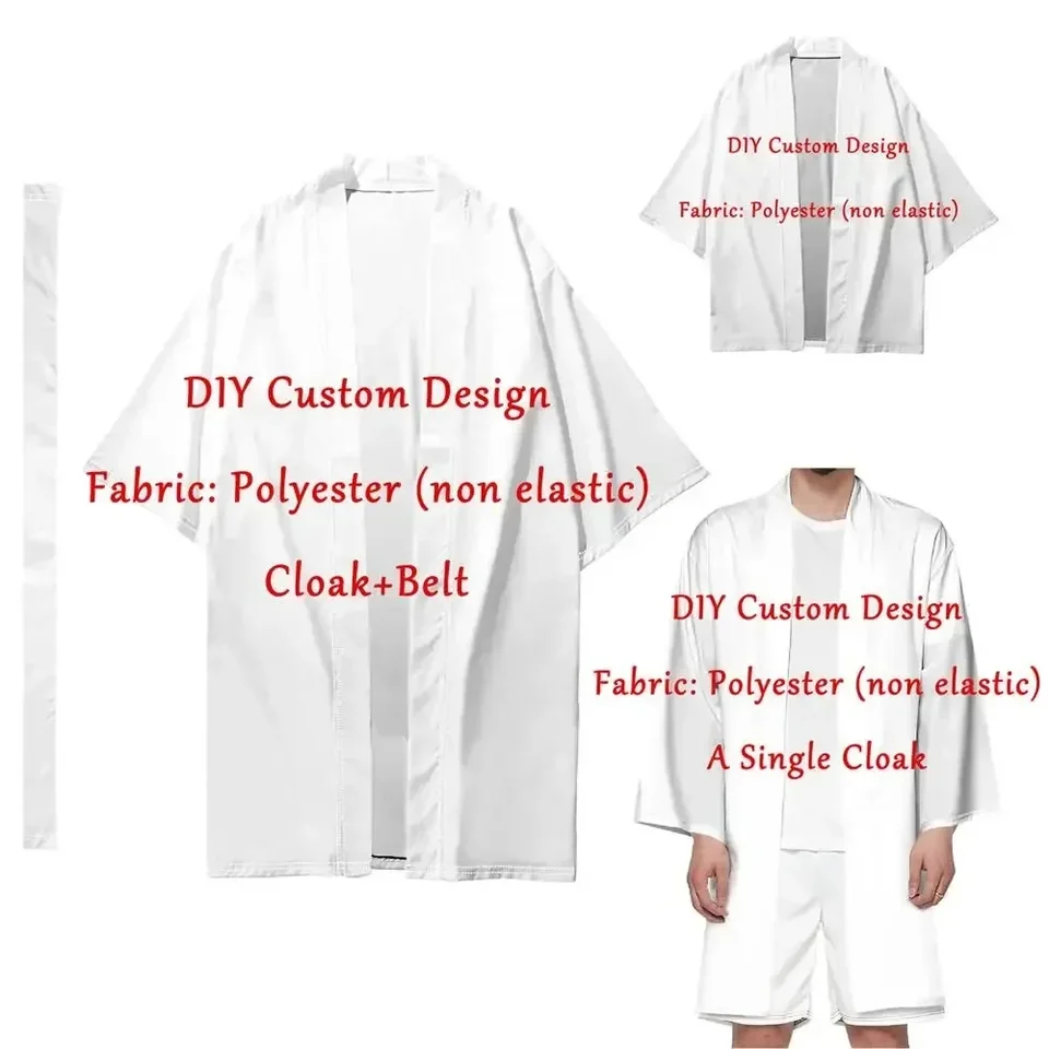 Letné dlhé a krátke kimonos muži dieťa Kimono Custom Cardigan Japonský módny anime cosplay cloak zadarmo DIY Haori samurai kimono
