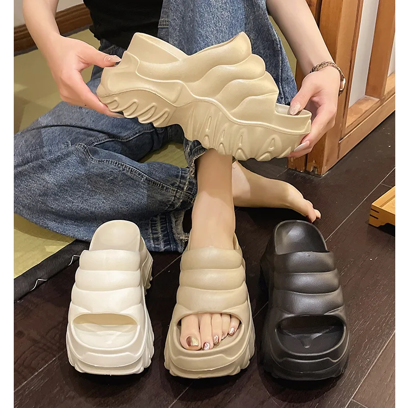 Letné dámske super vysoké podpätky 10 cm dámske dámske dnežné papuče otvorené špičky Platforma Platforma Gothic Style Plippers