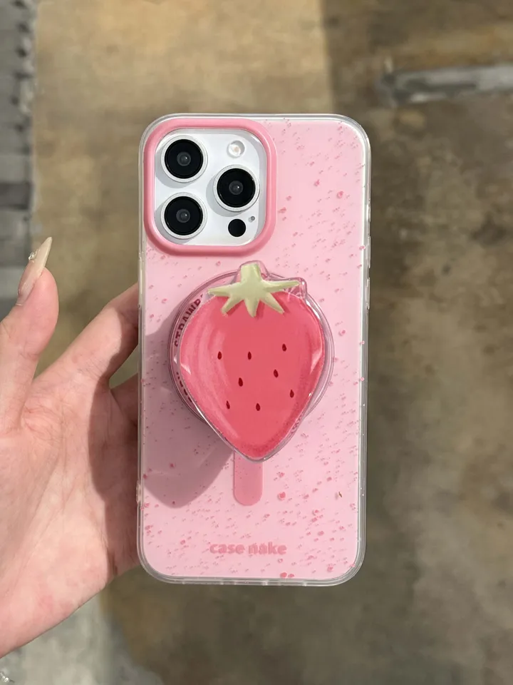 Letné farebné ins Kórea ovocné držiak držiaka Magnetický telefón pre iPhone 15Pro 13 15 14Promax 14 Pro Max Dopamine Shell