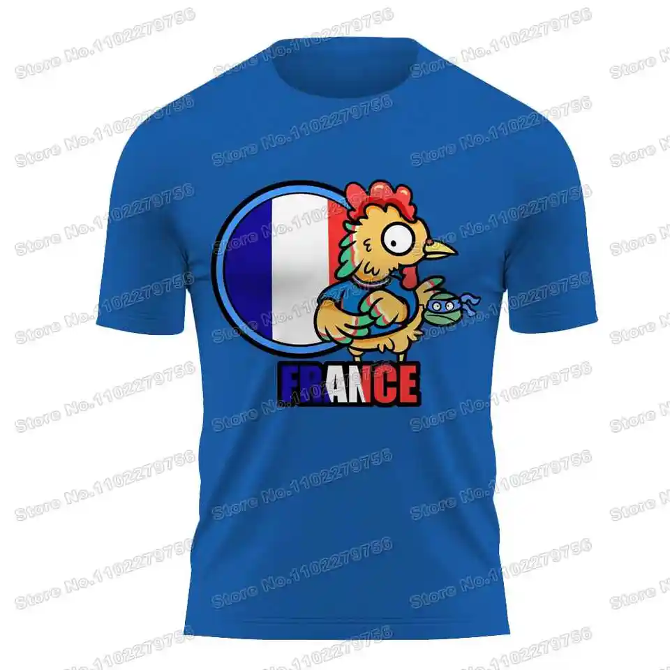 Letné francúzske vlajky Jersey vlastné meno T tričko modré muži košele futbalové fanúšikovia Tech Tee bežec