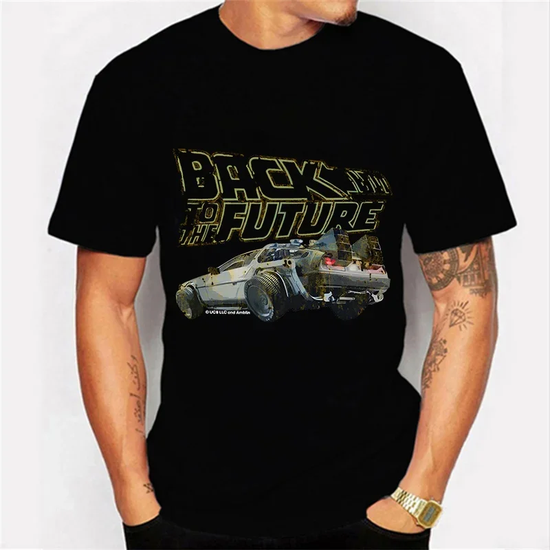 Letné mužov dámske tričko späť do budúcnosti nadmerne nadmerne nadmerné tričko Pánske top značky Tričko s krátkym rukávom tričko Homme camiseta