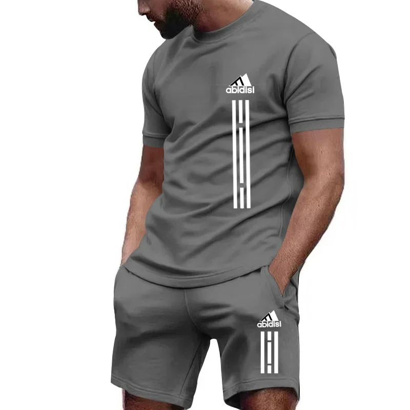 Letné mužské súpravy Módne tracksuit Men s krátkym rukávom tričká+športové kraťasy Men Men Men Muži oblečenie pánske joggery súpravy S-4XL