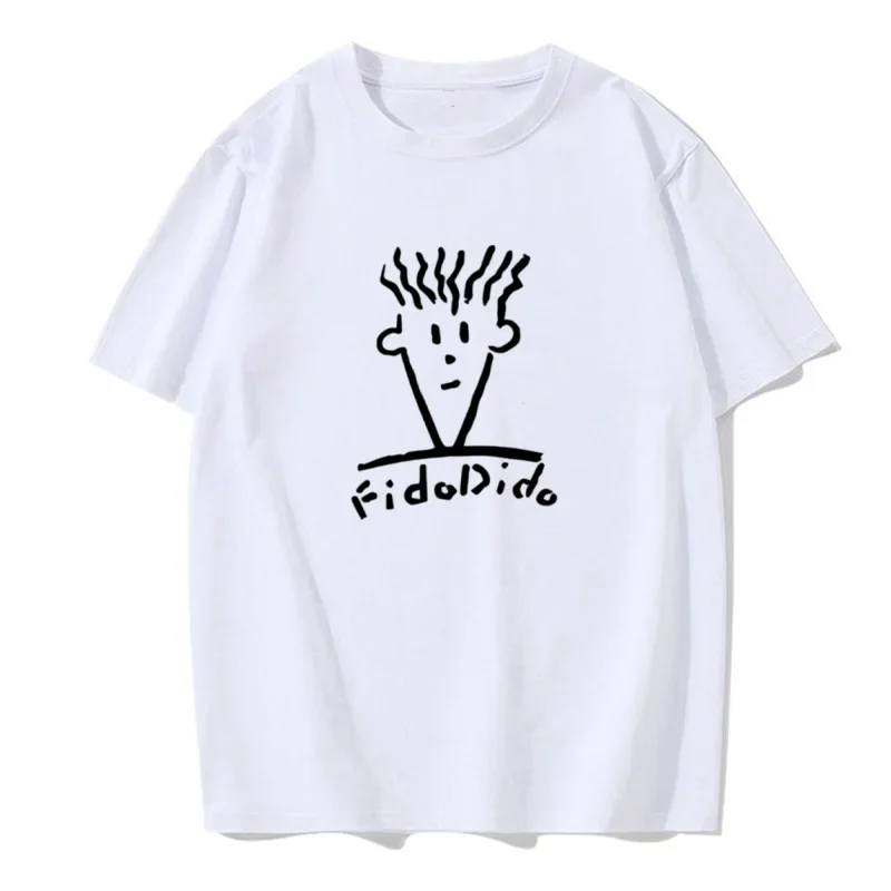 Letné neformálne rukávy Luxusné módne tričko Harajuku Print Streetwear Pánske tričko Fido Dido Populárne nápojové oblečenie