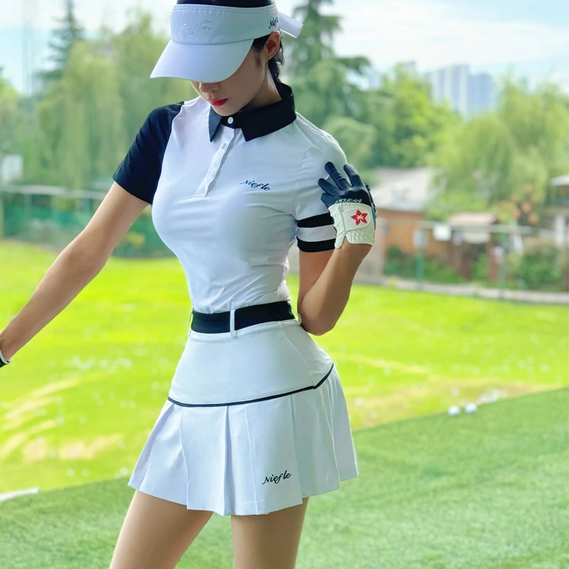 Letné nové golfové dámske rukávy Priedušné a chudé vysoko kvalitné módne a pohodlné vonkajšie voľný čas