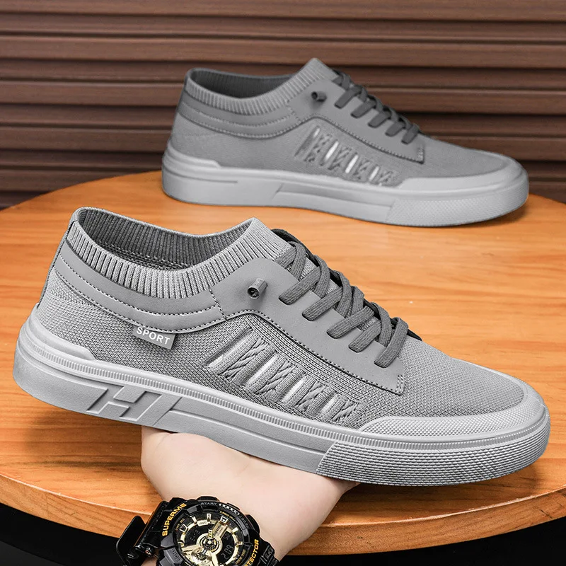 Letné príležitostné tenisky pre mužov Priedušné mokasíry ľahká okrúhla hlava pevná farba nekĺzavá byty Zapatillas para hombres