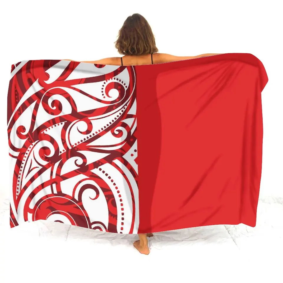 Letné prímorské bikiny proti šmykľavke šál Custom Sarong Pacific Art Island Kvetinové tlač Sarong dámy vlastné sarong