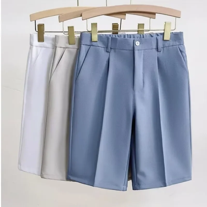 Letné päťbodové nohavice Krátke pánske tkanina Príležitostné 5 bodov stredné nohavice Divoké mládež Loose White Show Shorts Bermuda Masculina