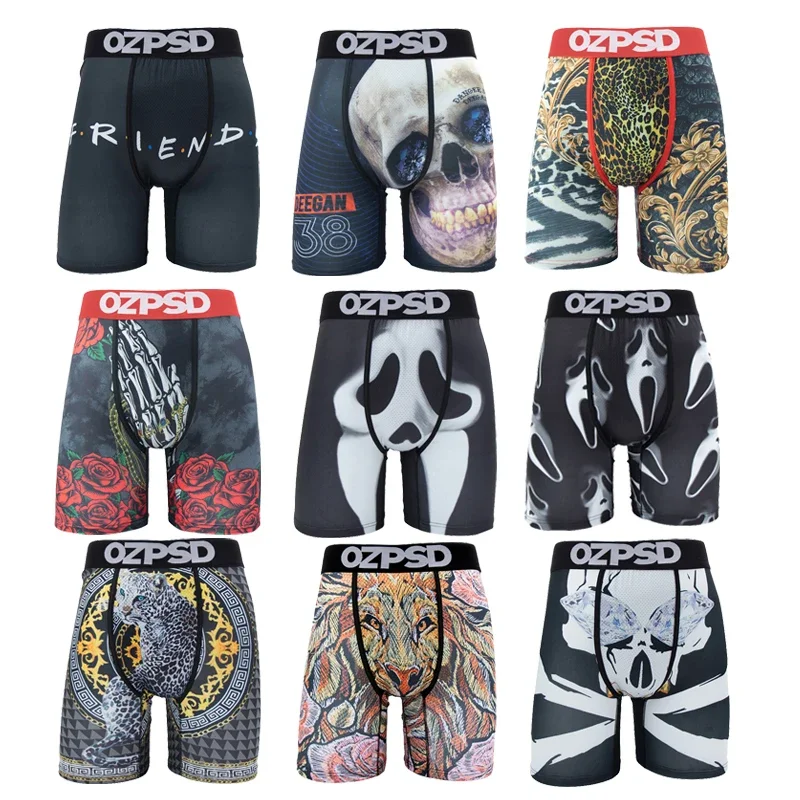Letné sexy muži spodná bielizeň boxerky Cueca Muž Panty spodná bielizeň Muži spodky boxery, plus veľkosť priedušného tlače Boxer Stručné