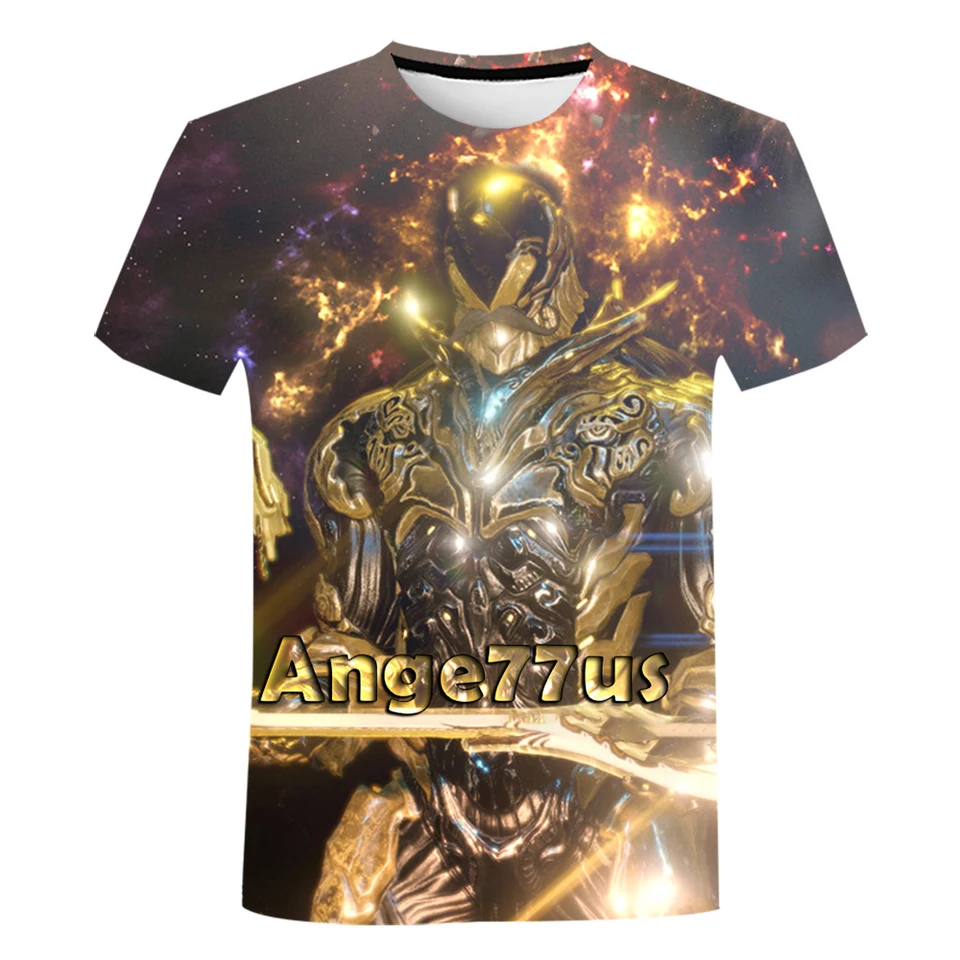 Letné streetwear hip hop Tees Men Dámske deti 3D Warframe tlačené tričko Príležitostné chlapče dievča módne vrcholy