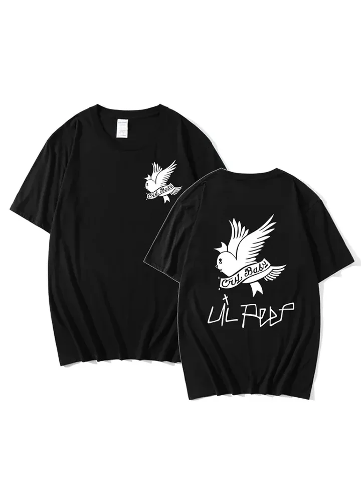 Letné tričko Lil Peep hip-hop spevák Loose Fun Tlač Tee harajuku voľné ženy Príležitostné elegantné topy s krátkym rukávom Dámska ulica top