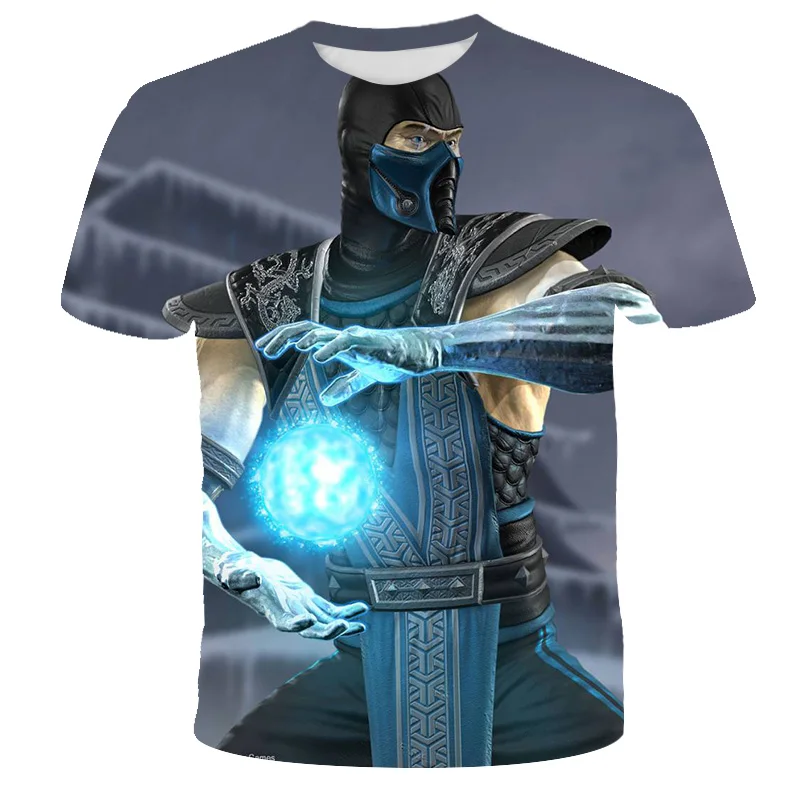 Letné tričká 3D tlač hre Mortal Kombat Kids Trhirt Tshirt Fashion Casual Karikatúry okrúhle krk tričko chlapec dievčenské oblečenie