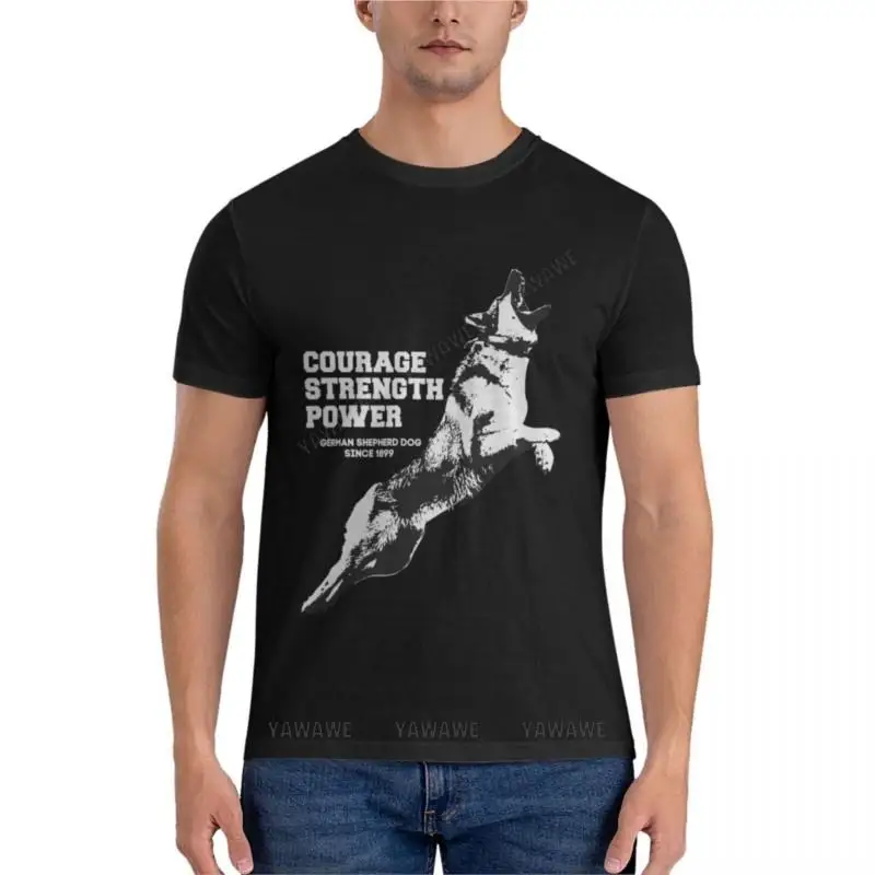 Letné tričká Men nemecký pastier Courage Classic Tričko s nadmerným tričkom tričká Plain T tričká Men Cottom Mens Tričko